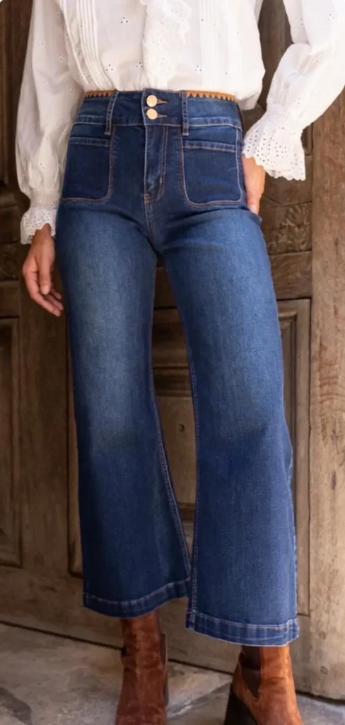Pantalón vaquero recto de tiro alto