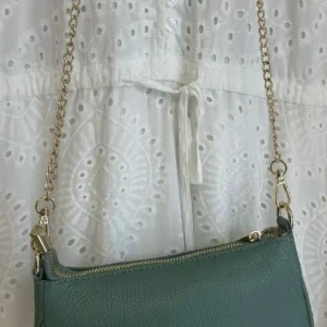 Bolso verde de piel