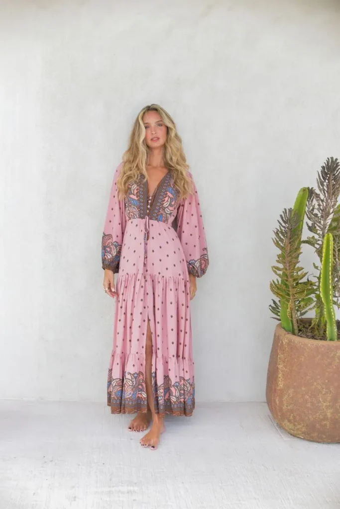 Vestido Seraphina rosa con estampado