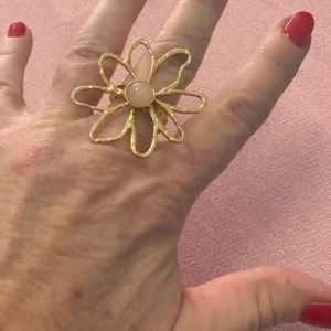 Anillo flor rosa