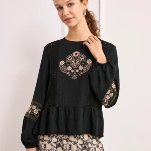 BLUSA BORDADA NEGRA BOHEMIA